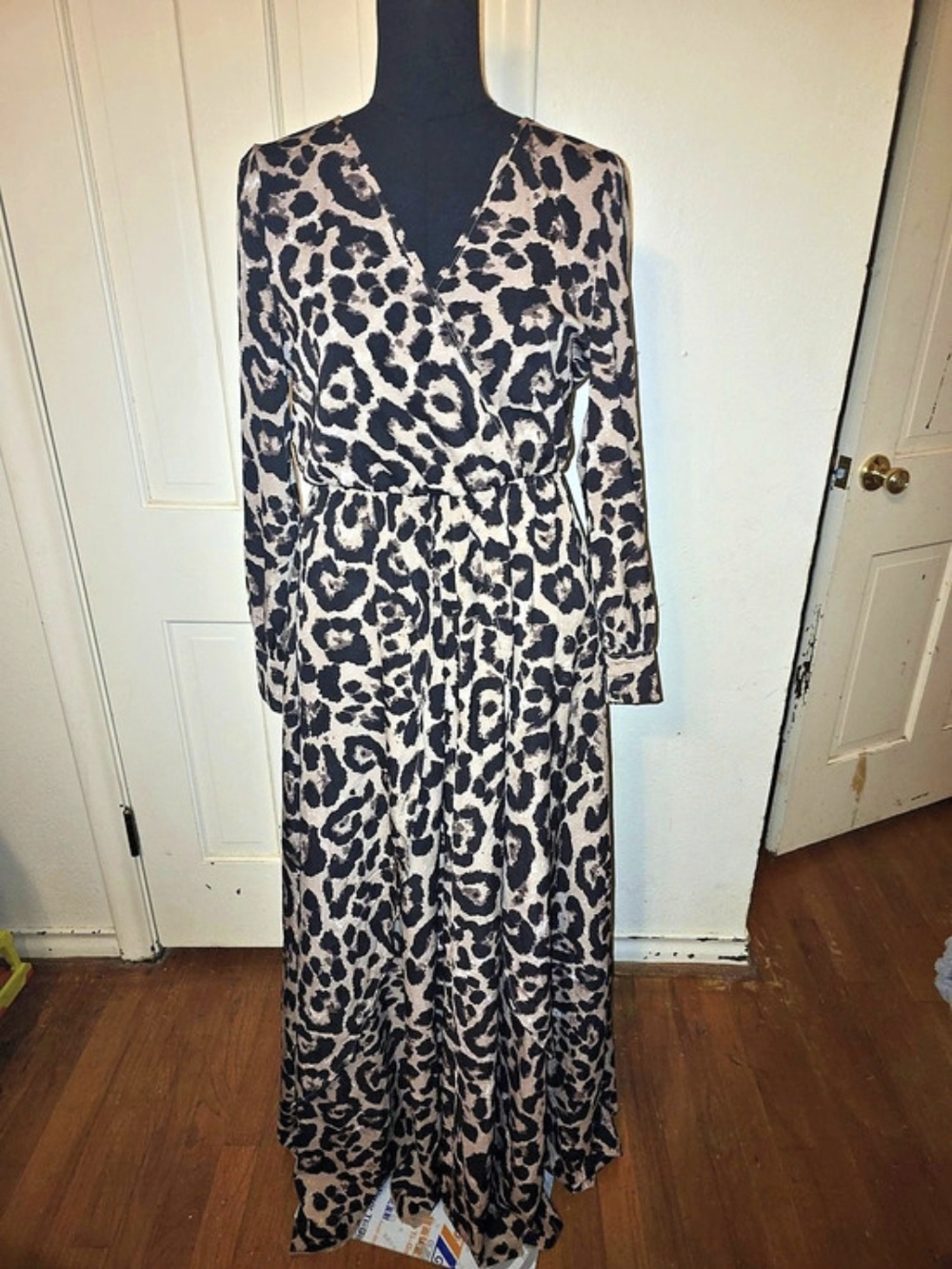 SHEIN Leopard Print Maxi Dress Brown & Black Small